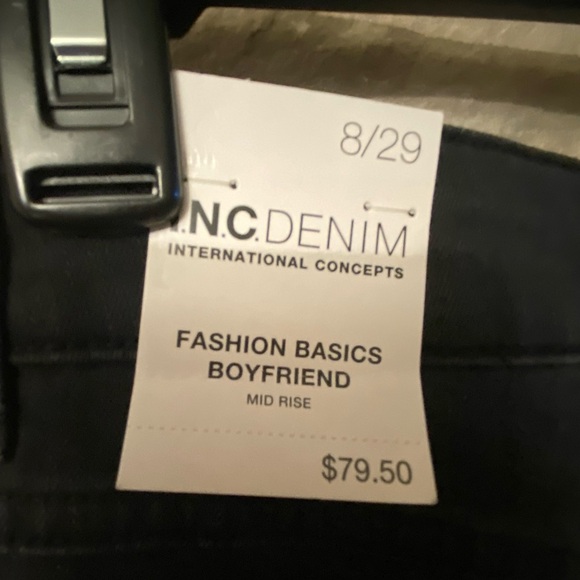 INC International Concepts Women's Washed Black Mid-Rise Boyfriend Jeans size 8 - Picture 3 of 16